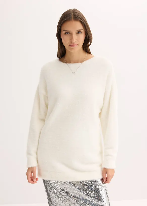 Longpullover aus weichem Federgarn, bonprix