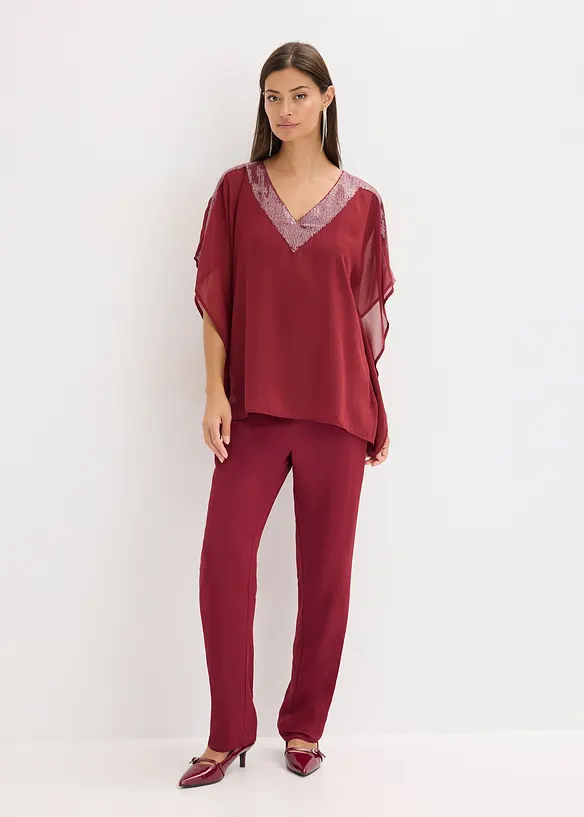 Oversize-Bluse mit Pailletten-Einsatz, bonprix