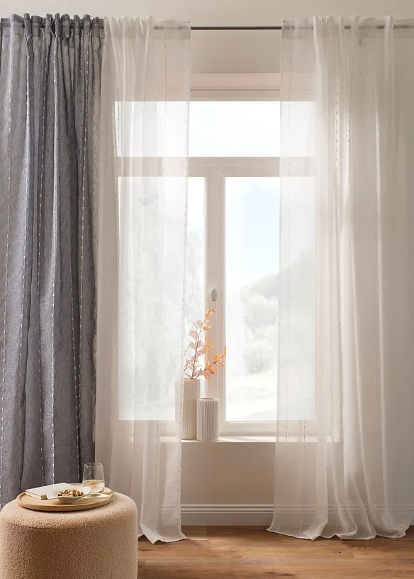 Vorhang mit Webstreifen (1er Pack), bonprix