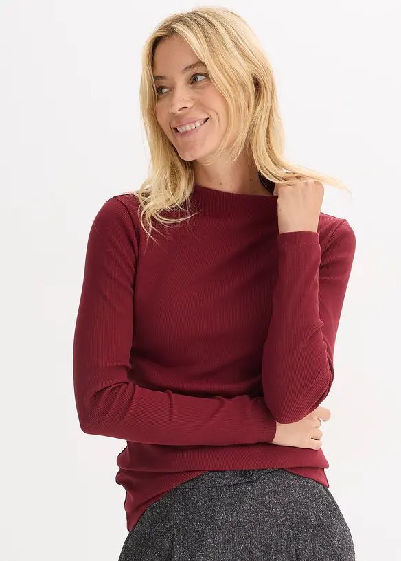 Geripptes Langarmshirt, bonprix