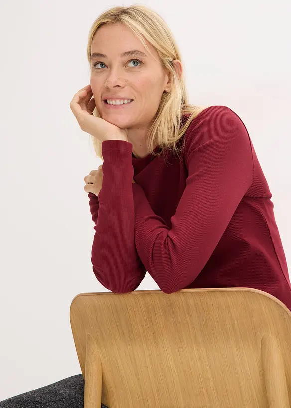 Geripptes Langarmshirt, bonprix