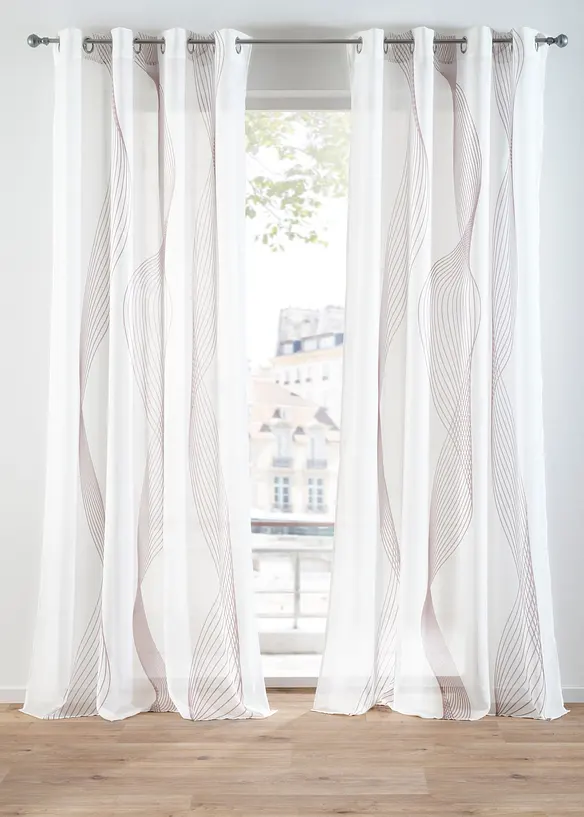 Gardine mit Wellen Druck (1er Pack), bonprix