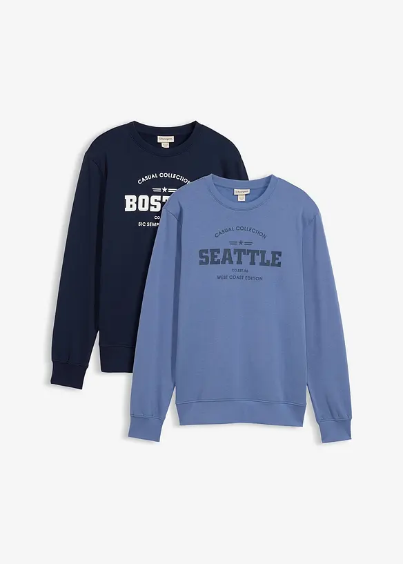 Sweatshirt aus reiner Bio-Baumwolle (2er Pack), bonprix
