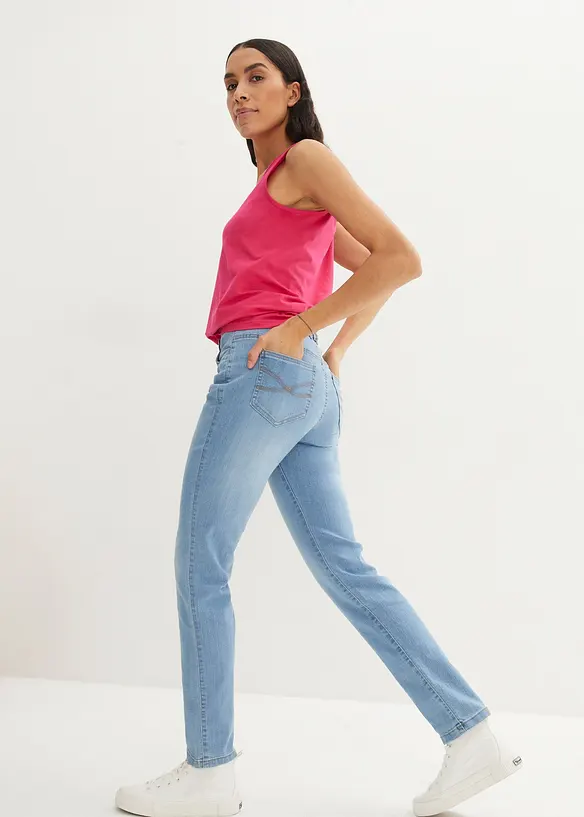 Straight Jeans Mid Waist, Stretch, bonprix