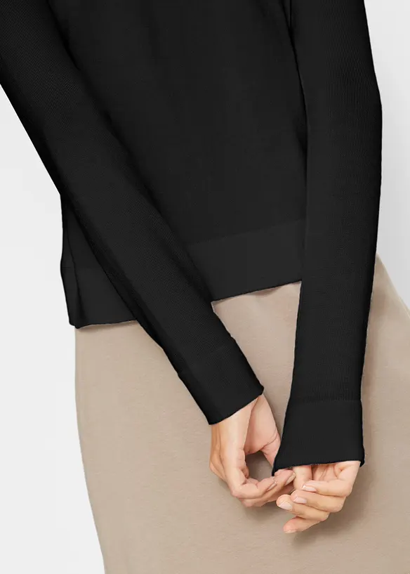 Gilet court en maille de viscose mélangée, bonprix