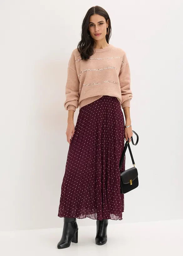 Jupe en mousseline, effet froissé, bonprix