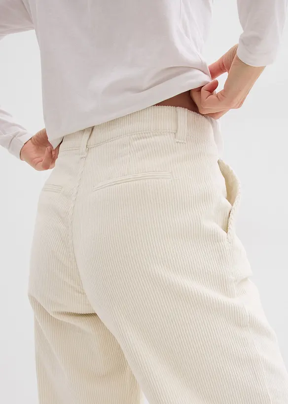 Pantalon large en velours côtelé, bonprix