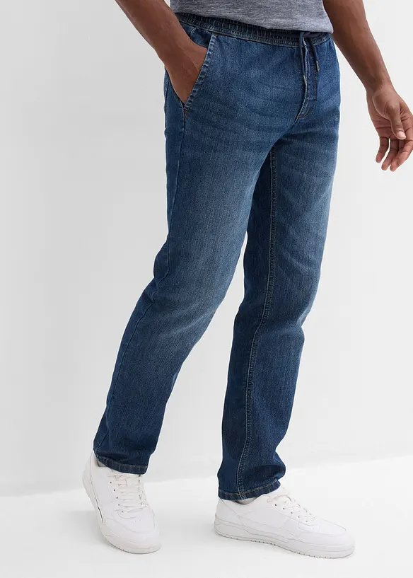 Leichte Regular Fit Stretch-Schlupfjeans mit Komfortbund, Straight, bonprix