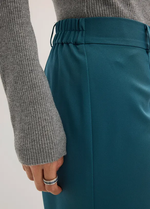 Pantalon large &agrave; pinces et taille &eacute;lastiqu&eacute;e, bonprix