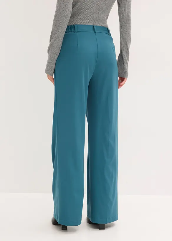 Pantalon large &agrave; pinces et taille &eacute;lastiqu&eacute;e, bonprix