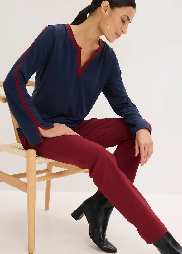 Langarmshirt mit Schlitz, bonprix