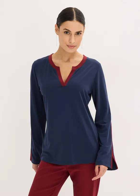 Langarmshirt mit Schlitz, bonprix