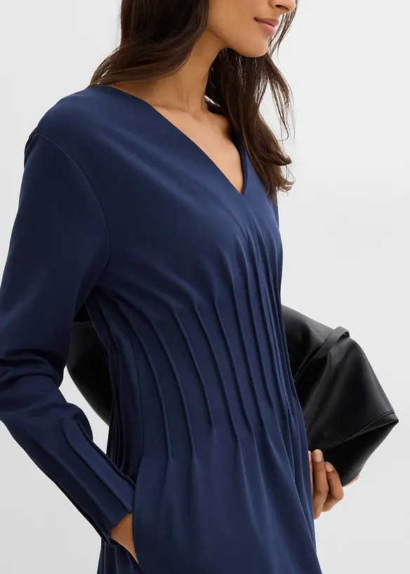 Bequemes Kleid mit Zierfalten aus Viskose-Mix, bonprix