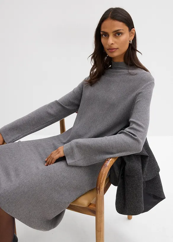 Strickkleid in A-Linie aus Viskose-Mix, bonprix