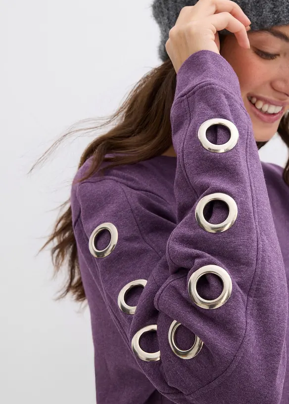 Sweatkleid mit Ösen, bonprix