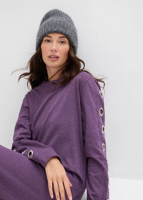 Sweatkleid mit Ösen, bonprix