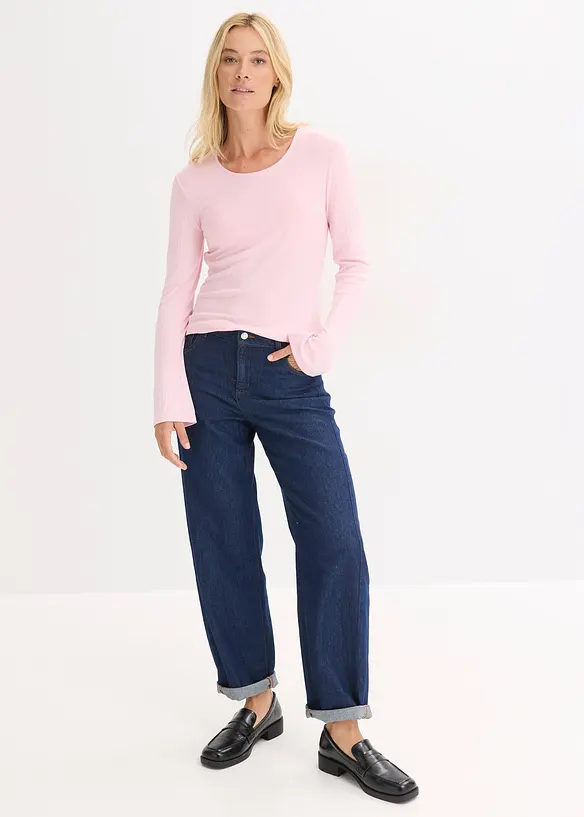 Geripptes Langarmshirt, bonprix