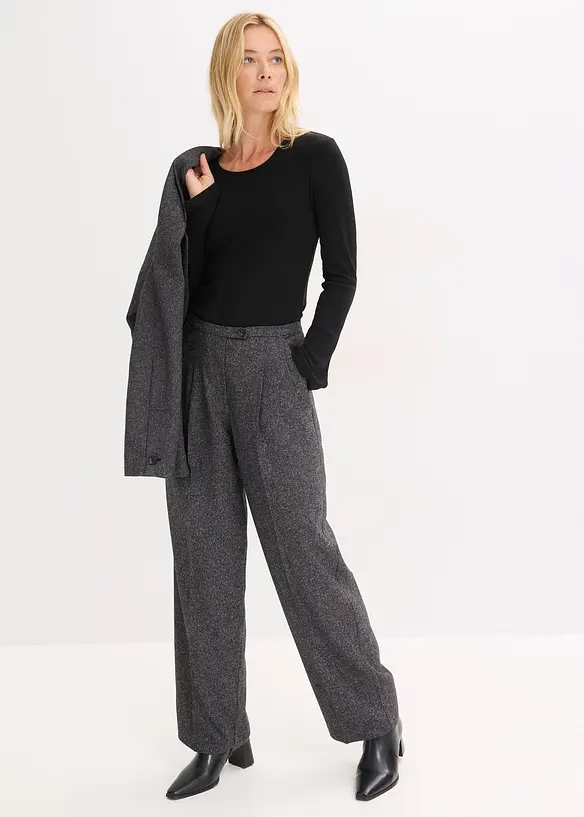 Geripptes Langarmshirt, bonprix