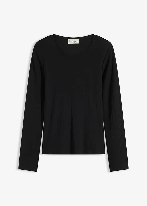 Geripptes Langarmshirt, bonprix