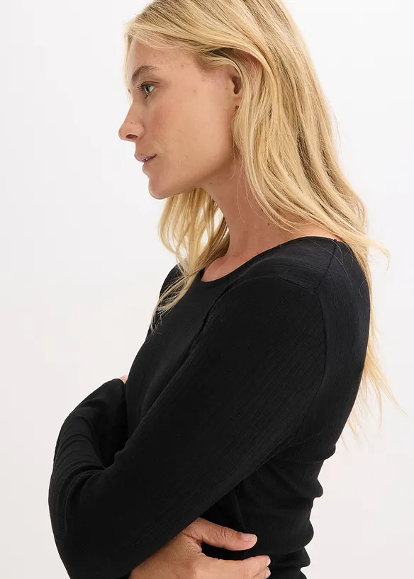 Geripptes Langarmshirt, bonprix