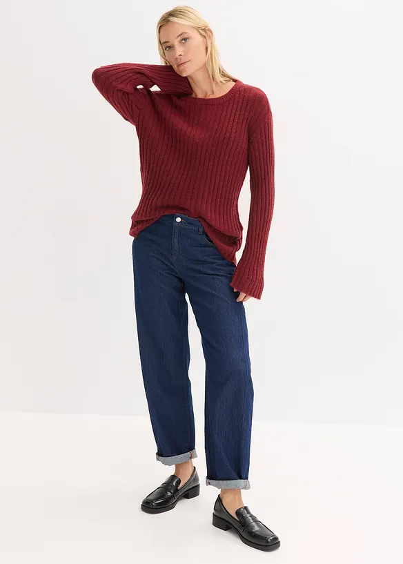 Gerippter Oversize-Pullover, bonprix