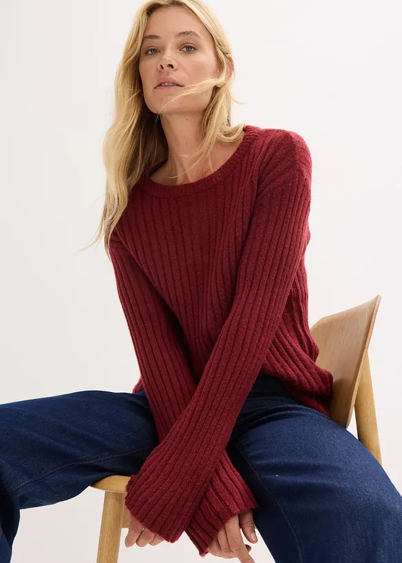 Gerippter Oversize-Pullover, bonprix