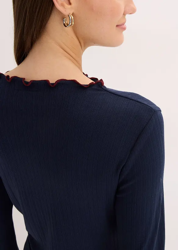 Geripptes Langarmshirt, bonprix