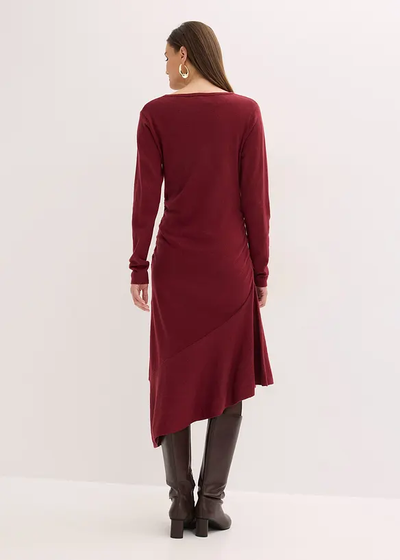 Strickkleid mit asymmetrischem Saum aus Baumwolle und Kaschmir, bonprix