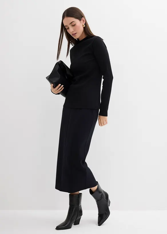 Geripptes Langarmshirt, bonprix