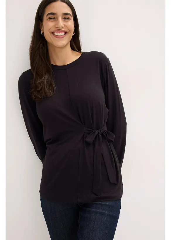 T-shirt manches longues en viscose douce et extensible, bonprix