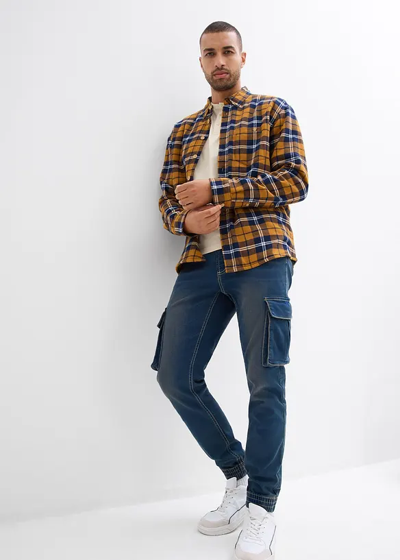 Jean jogger droit en molleton, slim, bonprix