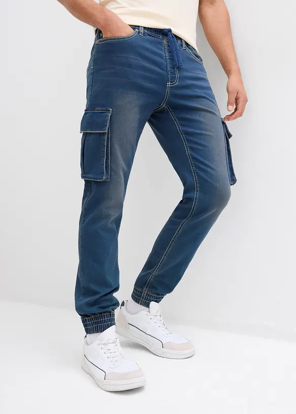 Jean jogger droit en molleton, slim, bonprix