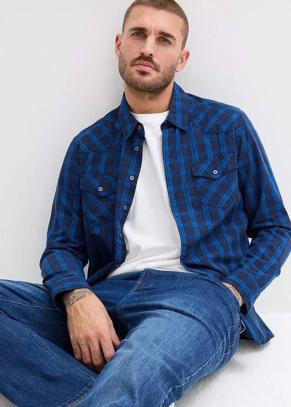 Langarmhemd aus reiner Baumwolle, bonprix