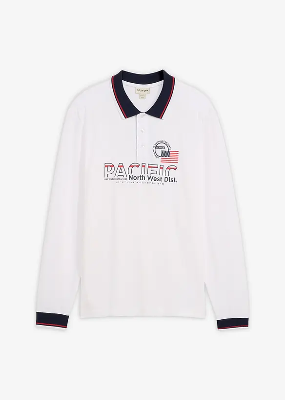Piqu&eacute;-Poloshirt, Langarm aus reiner Bio-Baumwolle, bonprix
