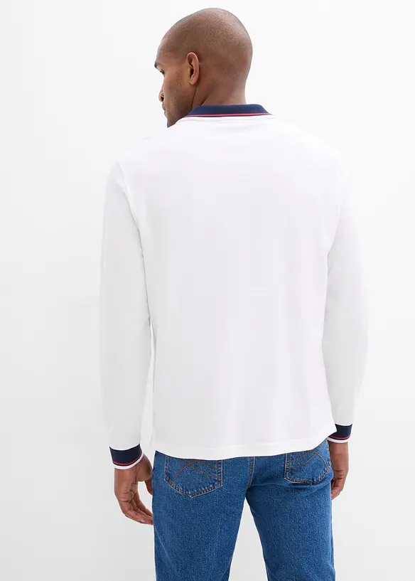 Piqu&eacute;-Poloshirt, Langarm aus reiner Bio-Baumwolle, bonprix