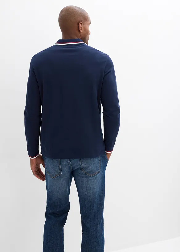 Piqu&eacute;-Poloshirt, Langarm aus reiner Bio-Baumwolle, bonprix