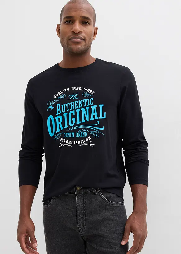 T-shirt manches longues 100% coton, bonprix