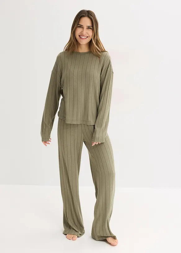 Hausanzug aus weicher Rippe, bonprix