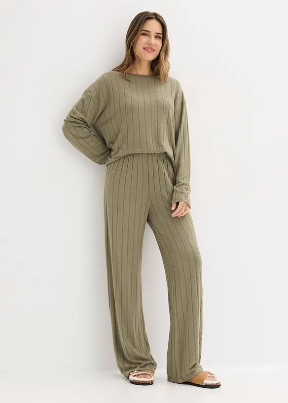 Hausanzug aus weicher Rippe, bonprix