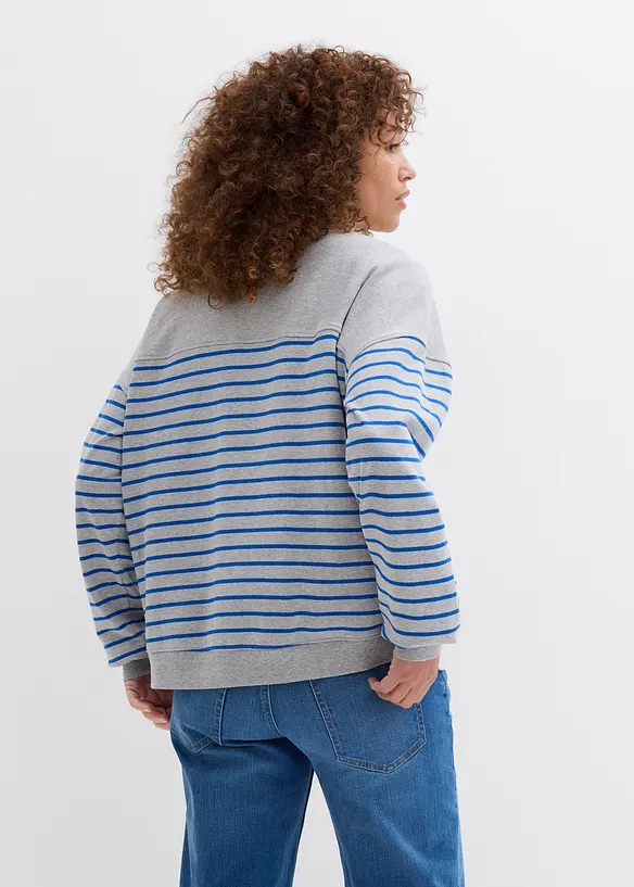 Sweat oversize en coton m&eacute;lang&eacute;, bonprix