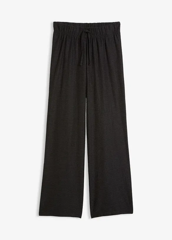 Pantalon en jersey ray&eacute; avec cordon de serrage, coton majoritaire, bonprix