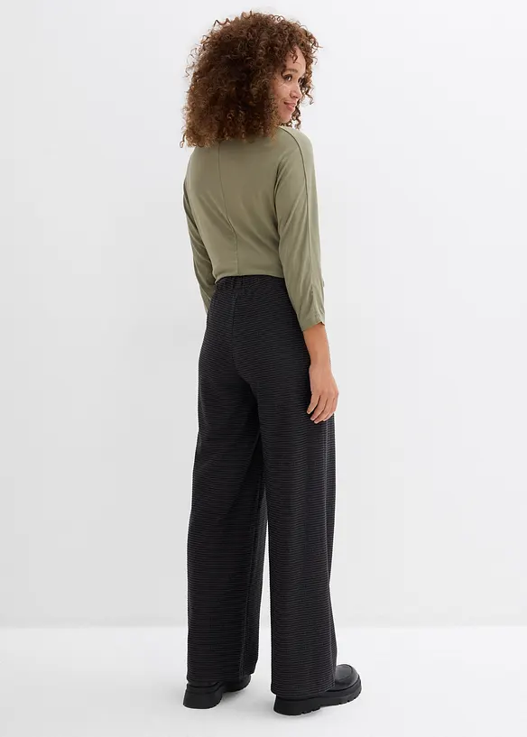 Pantalon en jersey ray&eacute; avec cordon de serrage, coton majoritaire, bonprix