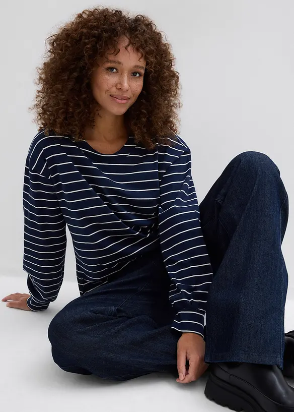 Langarmshirt aus reiner Bio-Baumwolle, bonprix