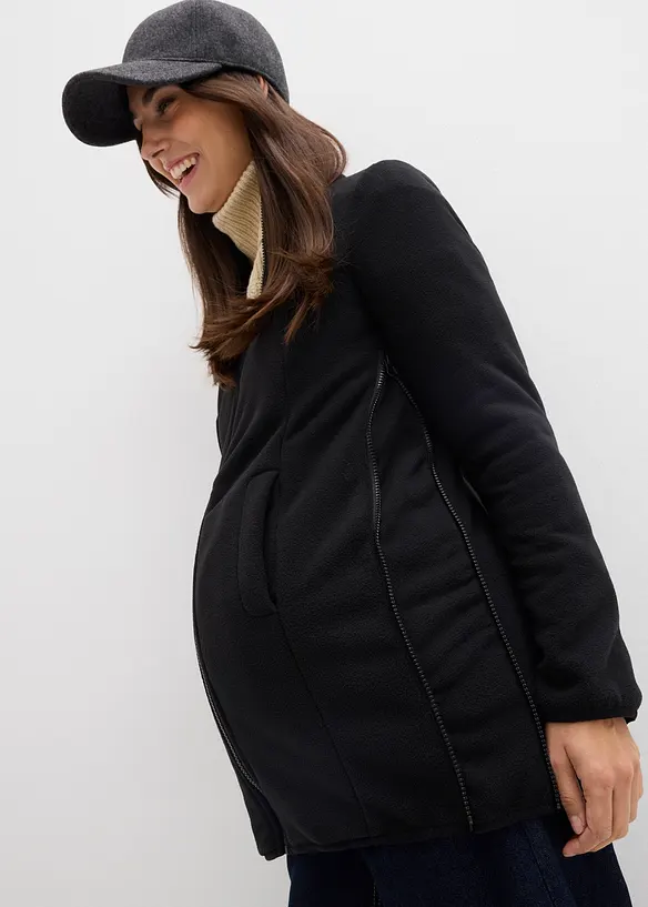 6-in-1 wasserabweisende Umstandsjacke mit Trageeinsatz und herausnehmbarer Fleecejacke, bonprix