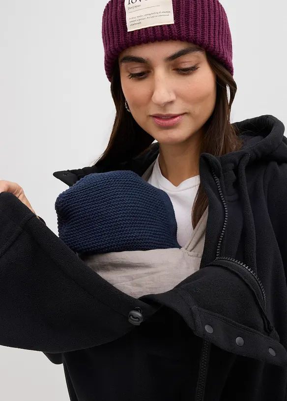 4-in-1 Fleecejacke mit Babyeinsatz und Vorder- und R&uuml;ckentragefunktion, bonprix