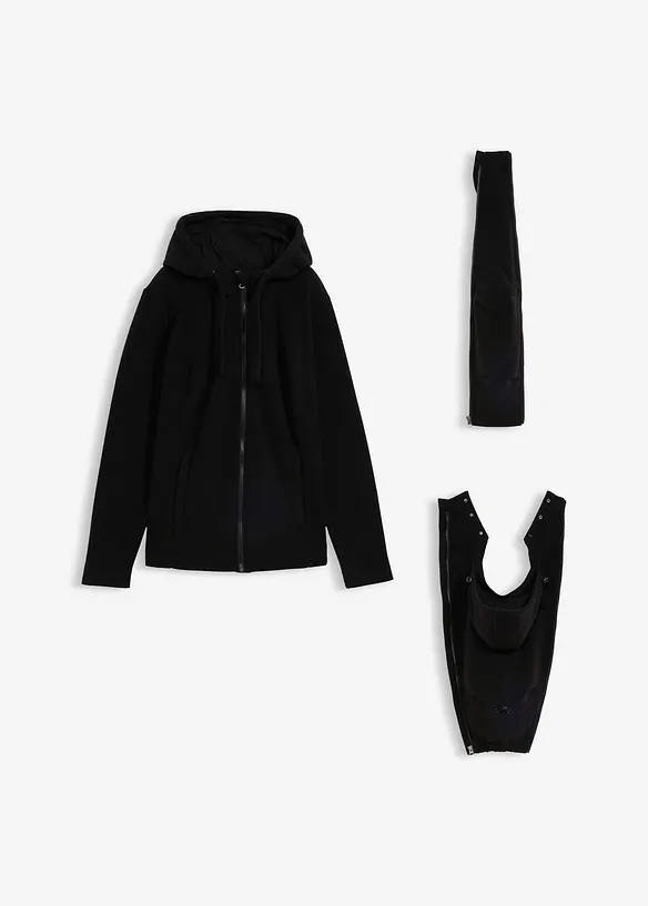 4-in-1 Fleecejacke mit Babyeinsatz und Vorder- und R&uuml;ckentragefunktion, bonprix