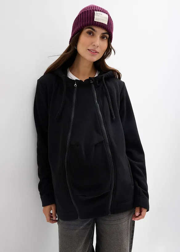 4-in-1 Fleecejacke mit Babyeinsatz und Vorder- und R&uuml;ckentragefunktion, bonprix