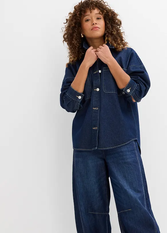 Oversized Jeans-Overshirt aus Bio-Baumwolle, bonprix
