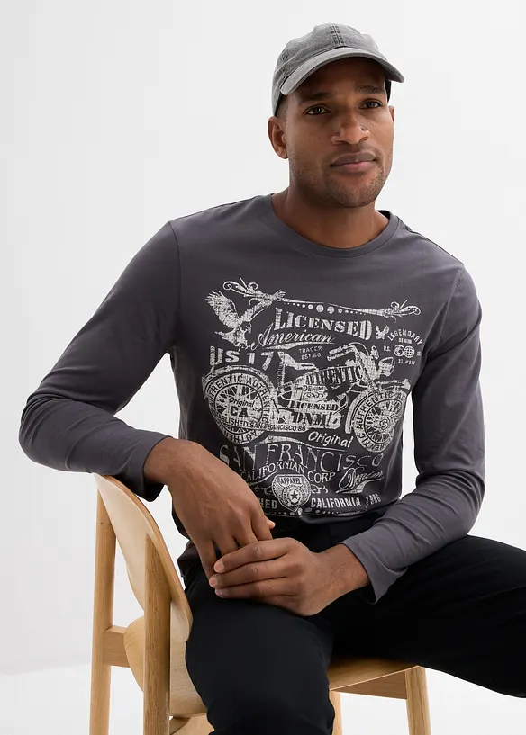 T-shirt manches longues 100% coton, bonprix