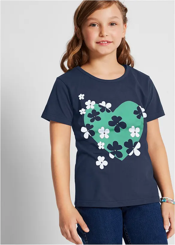 T-Shirt aus reiner Bio-Baumwolle(2er Pack), bonprix